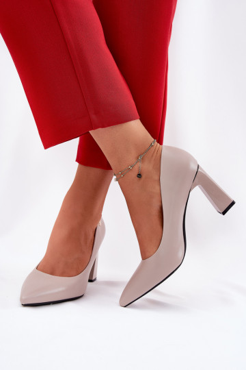 Chaussures élégantes à talons couleur grise 2