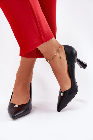 Style élégant Chaussures Activé Rozszerzanej Szpilce Vinceza 62222 couleur noire 2