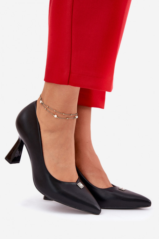 Style élégant Chaussures Activé Rozszerzanej Szpilce Vinceza 62222 couleur noire Style élégant Chaussures Activé Rozszerzanej Szpilce Vinceza 62222 couleur noire