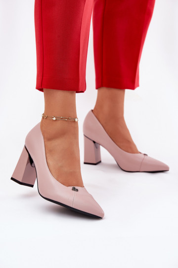 Chaussures élégantes à talons couleur rose