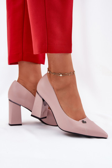 Chaussures élégantes à talons couleur rose 2