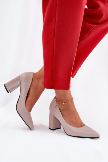 Chaussures élégantes à talons couleur grise 2