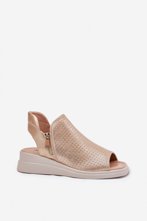 Sandales pour femmes Sur un coin couleur dorée Mevinette Sandales pour femmes Sur un coin couleur dorée Mevinette