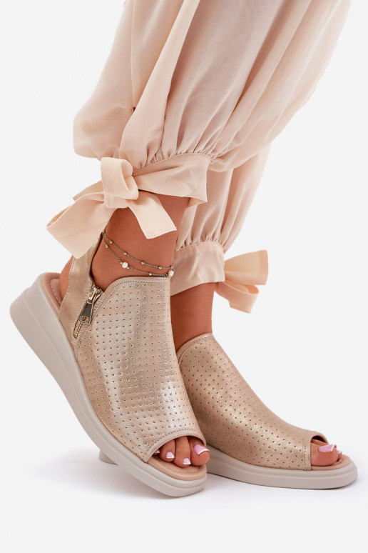 Sandales pour femmes Sur un coin couleur dorée Mevinette Sandales pour femmes Sur un coin couleur dorée Mevinette