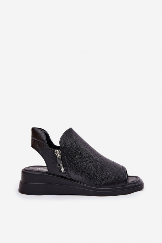 Sandales pour femmes Sur un coin couleur noire Mevinette Sandales pour femmes Sur un coin couleur noire Mevinette