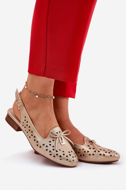 Ballerines ajourées avec un talon ouvert couleur dorée Activévinnia Ballerines ajourées avec un talon ouvert couleur dorée Activévinnia