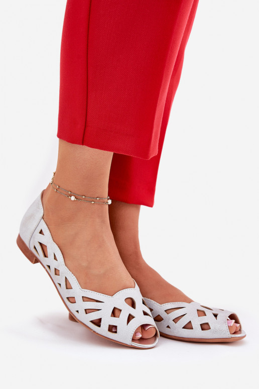 Ballerines ajourées Z Odkrytymi Palcami couleur argent Calgis