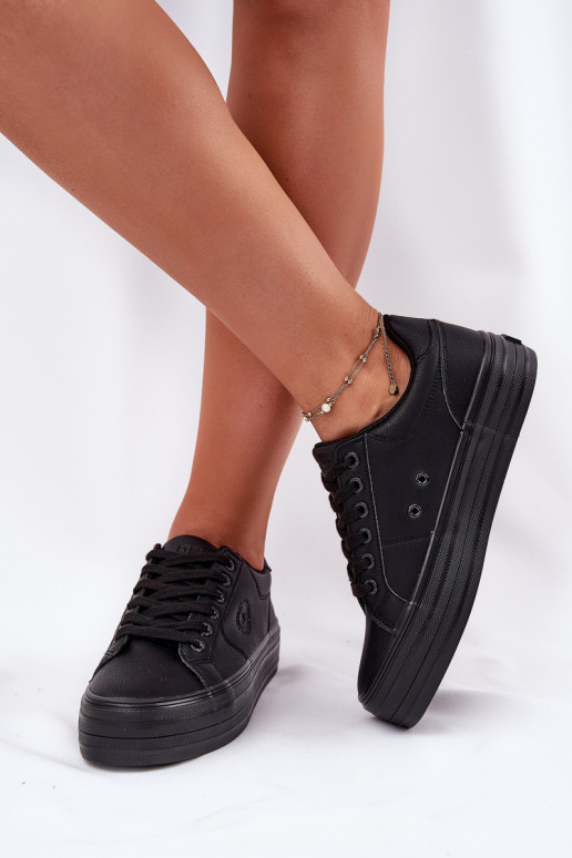 Eko Peau Chaussures de loisirs avec une plateforme Big Star RR274299 couleur noire