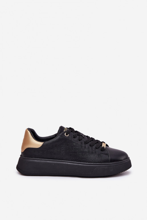 Chaussures modèle baskets Féminin en cuir écologique Big Star RR274257 couleur noire