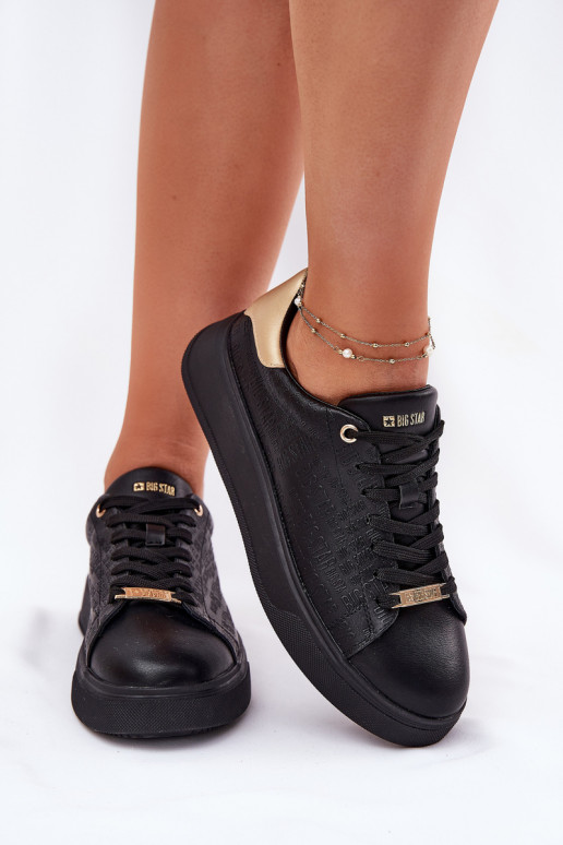 Chaussures modèle baskets Féminin en cuir écologique Big Star RR274257 couleur noire