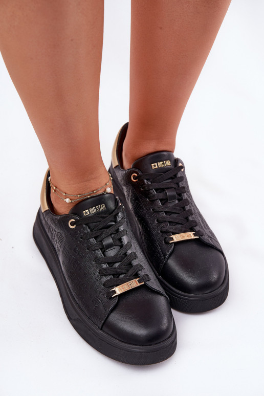 Chaussures modèle baskets Féminin en cuir écologique Big Star RR274257 couleur noire