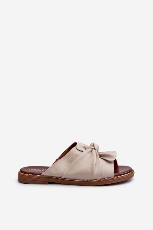 Pantoufles pour femmes avec des talons larges beige Nelvira Pantoufles pour femmes avec des talons larges beige Nelvira