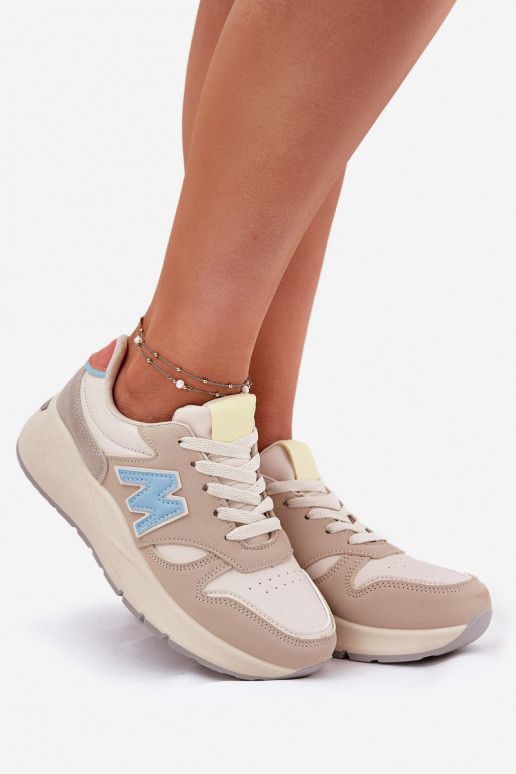 Chaussures modèle baskets Féminin avec une plateforme beige Tenanela Chaussures modèle baskets Féminin avec une plateforme beige Tenanela