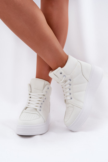 Grand Chaussures modèle baskets Féminin avec une plateforme couleur blanche Tillive 2