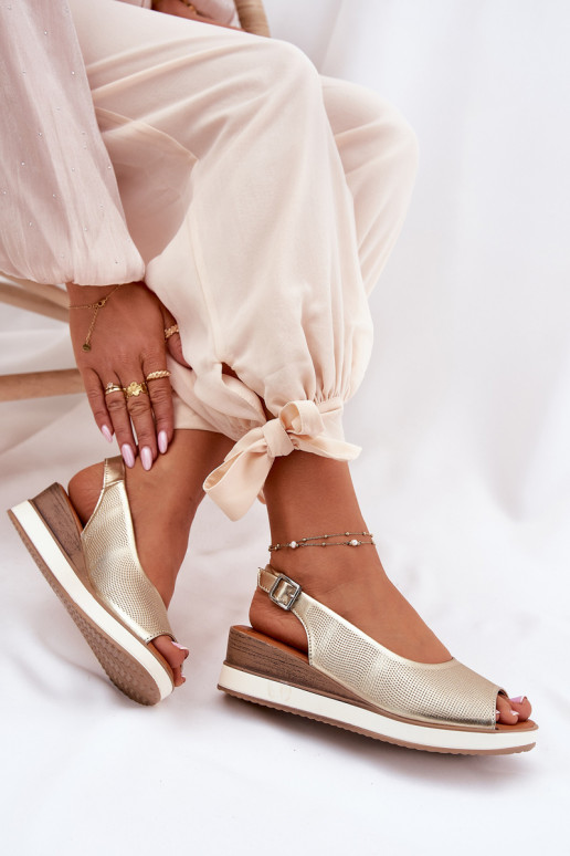 Peau Sandales à plateforme Artiker 56C2312 couleur dorée