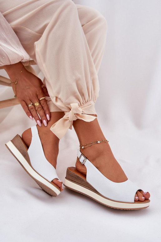 Peau Sandales à plateforme Artiker 56C2317 couleur blanche