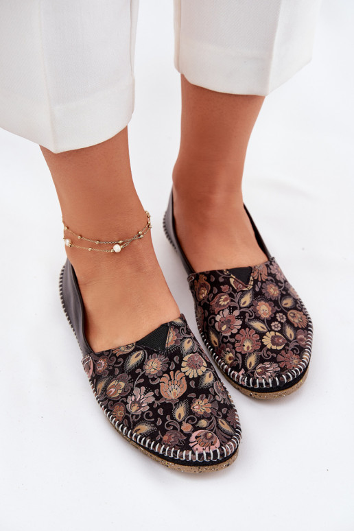 Peau À motifs Ballerines Il fautciejka T1929-71 couleur noire