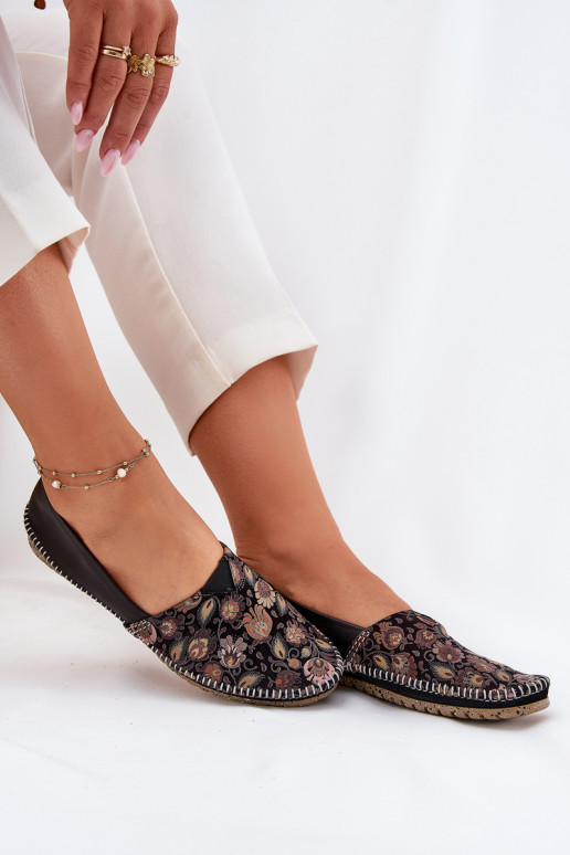 Peau À motifs Ballerines Il fautciejka T1929-71 couleur noire