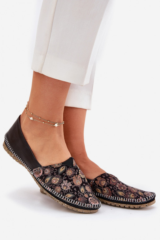 Peau À motifs Ballerines Il fautciejka T1929-71 couleur noire