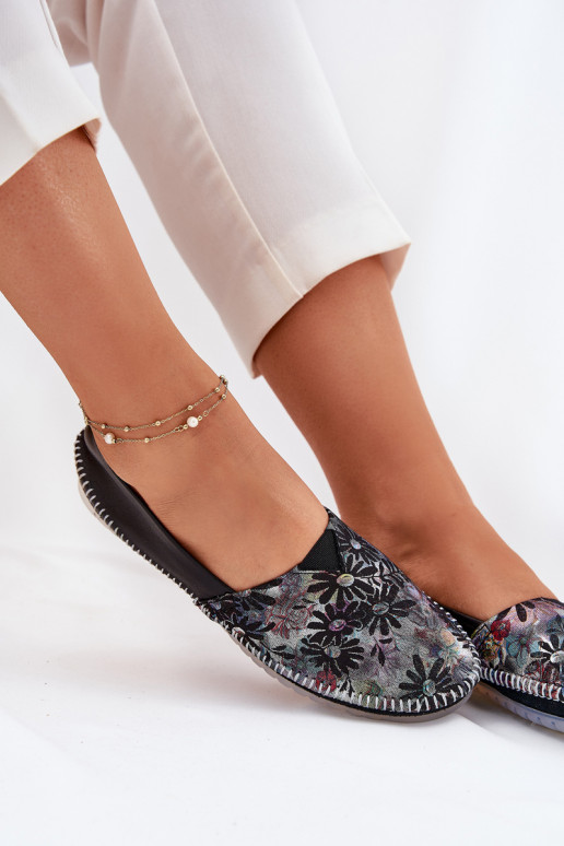 Ballerines avec des écrits Il fautciejka T1930-39 couleur noire