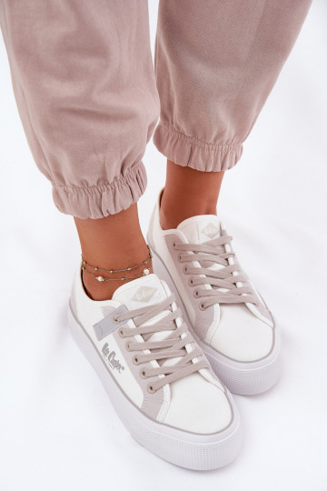 Chaussures de loisirs avec une plateforme Lee Cooper LCDANS-25-31-3479L Blanc-couleur grise