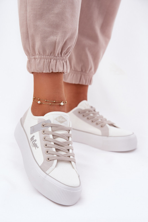 Chaussures de loisirs avec une plateforme Lee Cooper LCDANS-25-31-3479L Blanc-couleur grise