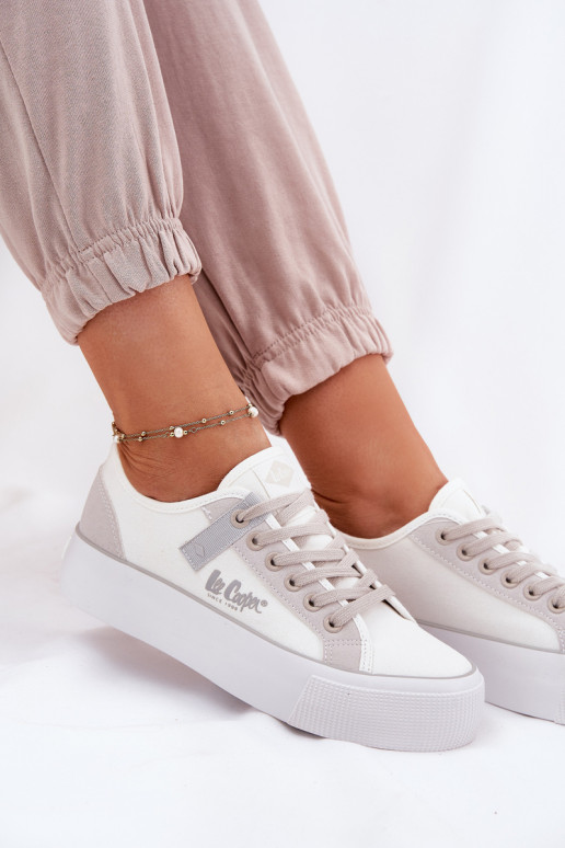 Chaussures de loisirs avec une plateforme Lee Cooper LCDANS-25-31-3479L Blanc-couleur grise