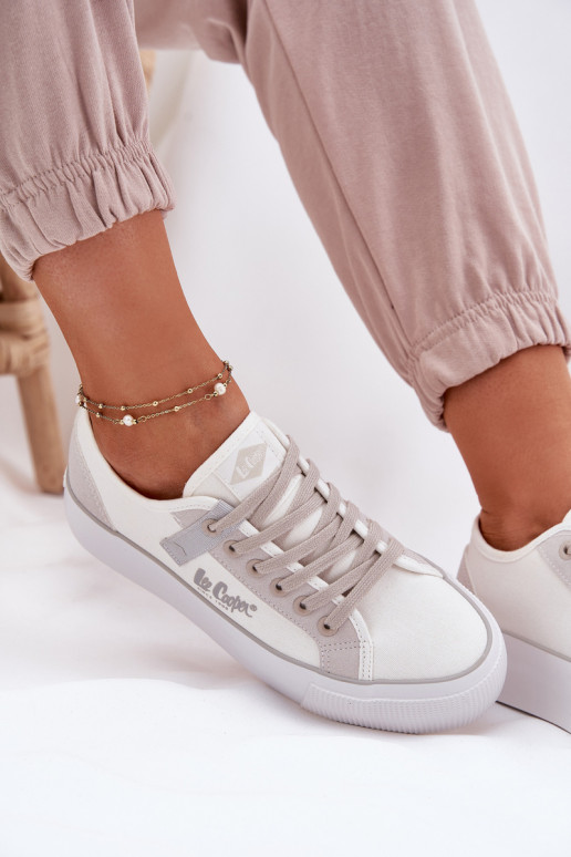 Chaussures de loisirs avec une plateforme Lee Cooper LCDANS-25-31-3479L Blanc-couleur grise