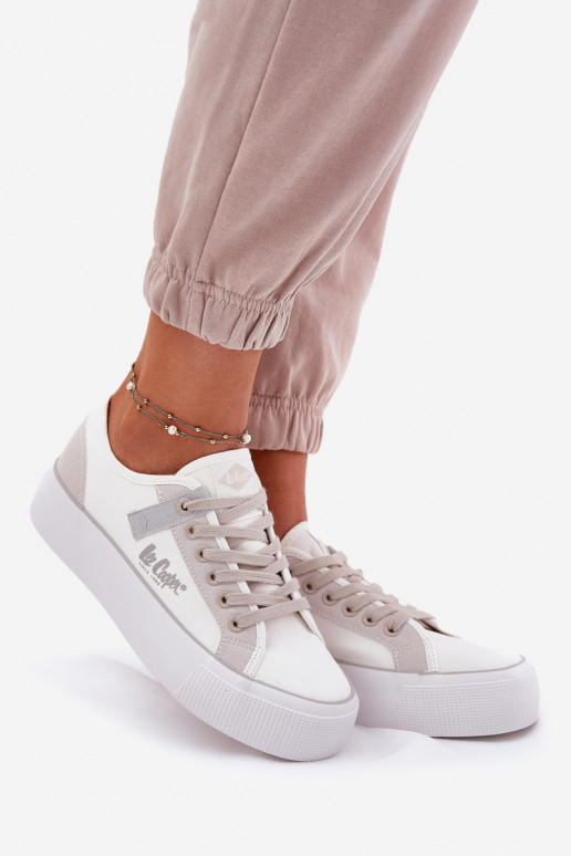 Chaussures de loisirs avec une plateforme Lee Cooper LCDANS-25-31-3479L Blanc-couleur grise