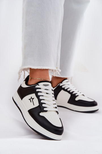 Baskets pour femmes type sneakers Big Star RR274A240 HI-POLY SYSTEM couleurs blanche et noire