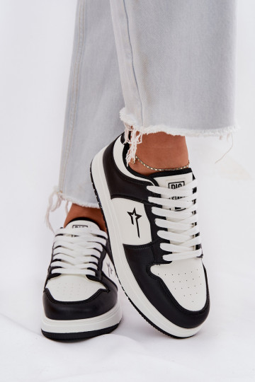 Baskets pour femmes type sneakers Big Star RR274A240 HI-POLY SYSTEM couleurs blanche et noire 2