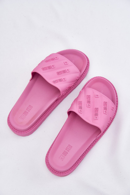 Pantoufles pour femmes avec une plateforme Big Star RR274A541 couleur rose