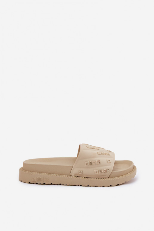 Pantoufles pour femmes avec une plateforme Big Star RR274A542 beige