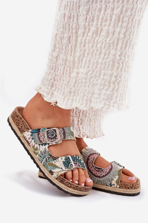 À motifs Pantoufles pour femmes avec une plateforme avec boucles Lee Cooper LCDANS-25-35-3483L Couleurs différentes