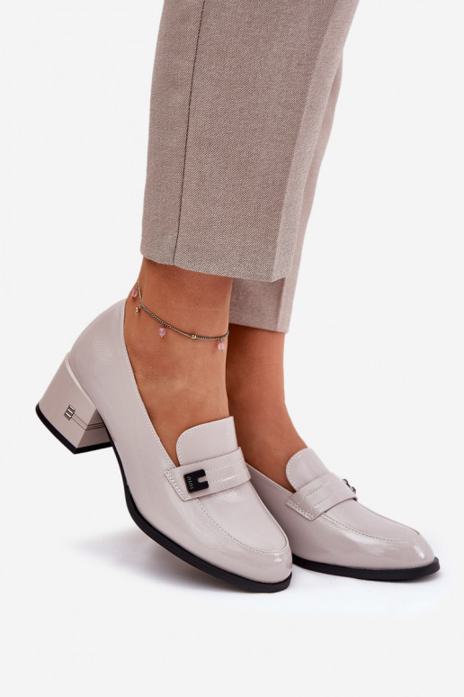 Pilkos spalvos moteriški batai su...