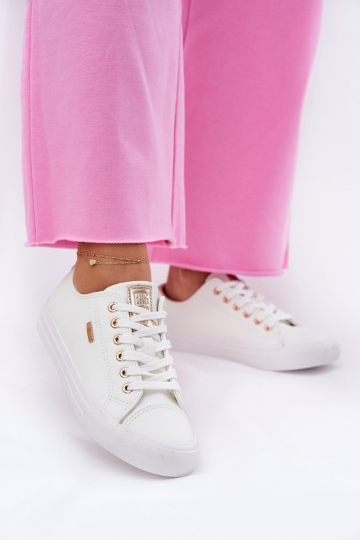 Chaussures décontractées blanches en simili cuir pour femmes Big Star RR274748 Chaussures décontractées blanches en simili cuir pour femmes Big Star RR274748