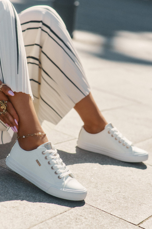Chaussures décontractées blanches en simili cuir pour femmes Big Star RR274748 Chaussures décontractées blanches en simili cuir pour femmes Big Star RR274748