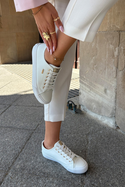 Chaussures décontractées blanches en simili cuir pour femmes Big Star RR274748 Chaussures décontractées blanches en simili cuir pour femmes Big Star RR274748