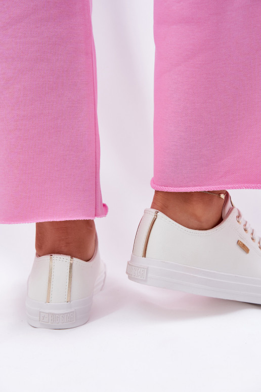 Chaussures décontractées blanches en simili cuir pour femmes Big Star RR274748 Chaussures décontractées blanches en simili cuir pour femmes Big Star RR274748