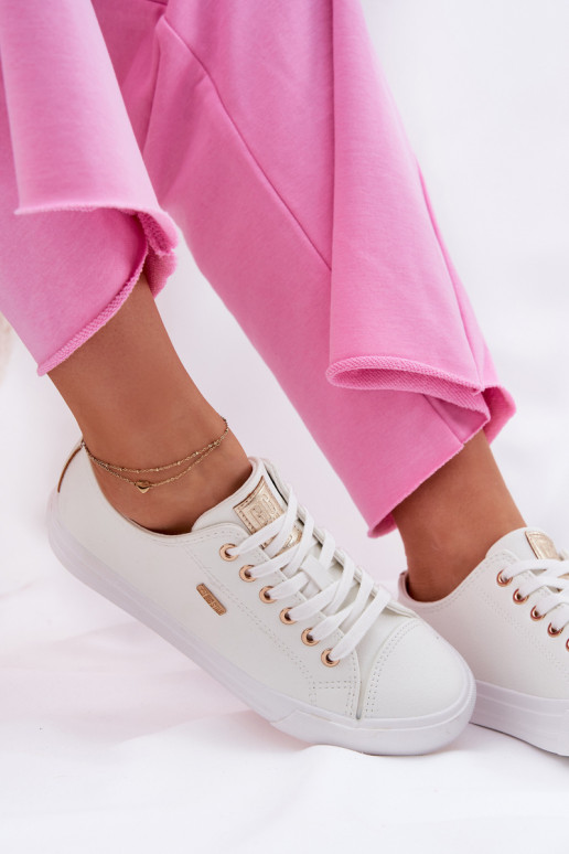 Chaussures décontractées blanches en simili cuir pour femmes Big Star RR274748 Chaussures décontractées blanches en simili cuir pour femmes Big Star RR274748