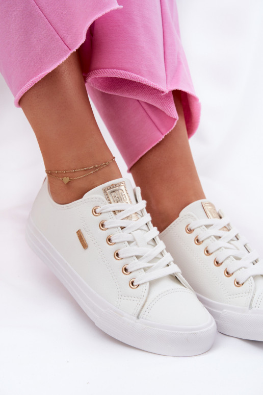 Chaussures décontractées blanches en simili cuir pour femmes Big Star RR274748 Chaussures décontractées blanches en simili cuir pour femmes Big Star RR274748