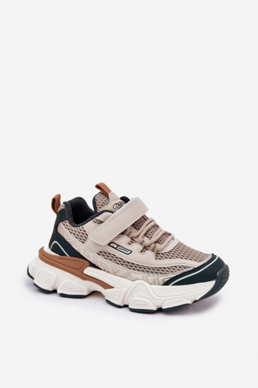 Chaussures modèle baskets chaussures Baskets pour enfants avec attaches adhésives beige Ronivelle