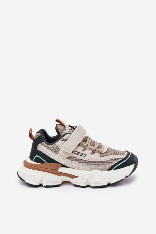 Chaussures modèle baskets chaussures Baskets pour enfants avec attaches adhésives beige Ronivelle