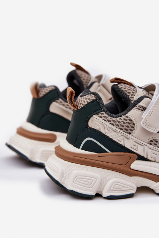 Chaussures modèle baskets chaussures Baskets pour enfants avec attaches adhésives beige Ronivelle