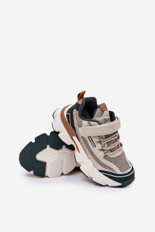 Chaussures modèle baskets chaussures Baskets pour enfants avec attaches adhésives beige Ronivelle