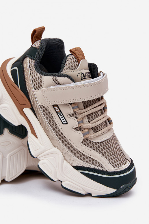 Chaussures modèle baskets chaussures Baskets pour enfants avec attaches adhésives beige Ronivelle