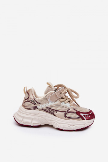 Chaussures modèle baskets Puéril Sur une semelle épaisse couleur dorée Xairana 2