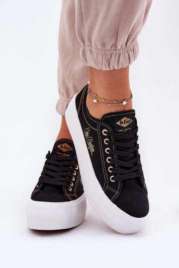 Baskets textiles avec une plateforme Lee Cooper LCDANS-25-31-3431L couleur noire