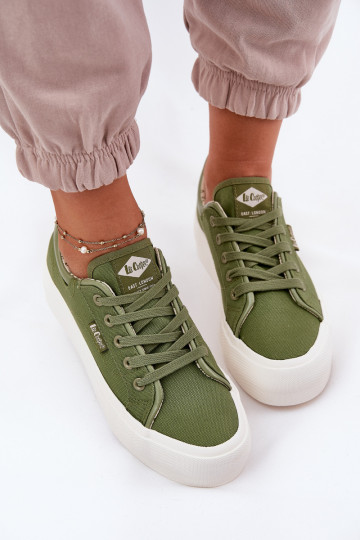 Chaussures de loisirs avec une plateforme Lee Cooper LCDANS-25-31-3449L couleur verte