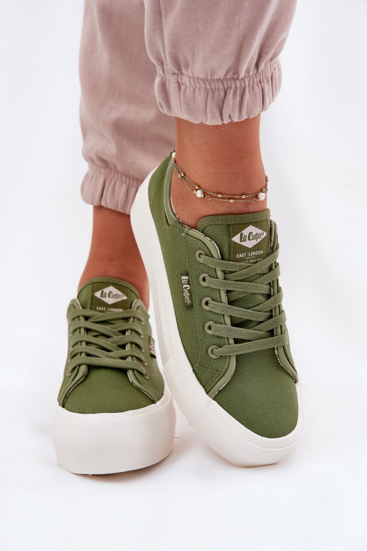 Chaussures de loisirs avec une plateforme Lee Cooper LCDANS-25-31-3449L couleur verte